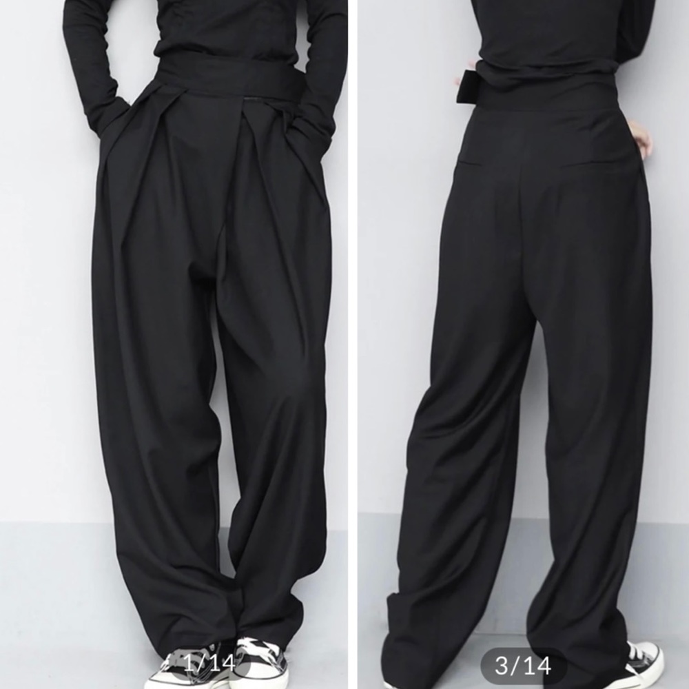 New Hook-and-Loop Fastener Wide Leg Velcro Pants, Size M